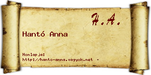 Hantó Anna névjegykártya