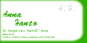 anna hanto business card